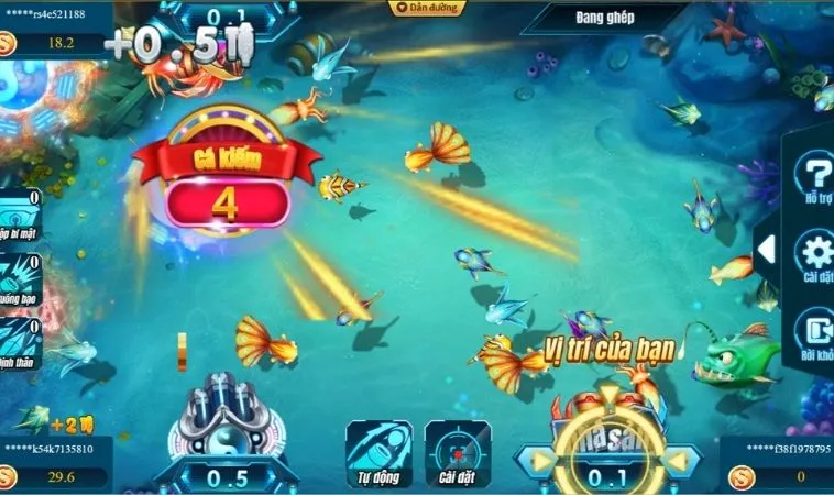 Giao diện chơi game Thợ Săn Cá Tại 999Bet 
